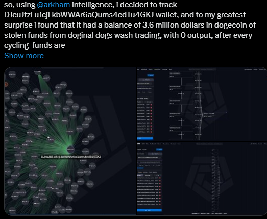 $3.6M Dogecoin Stash — Arkham Trace